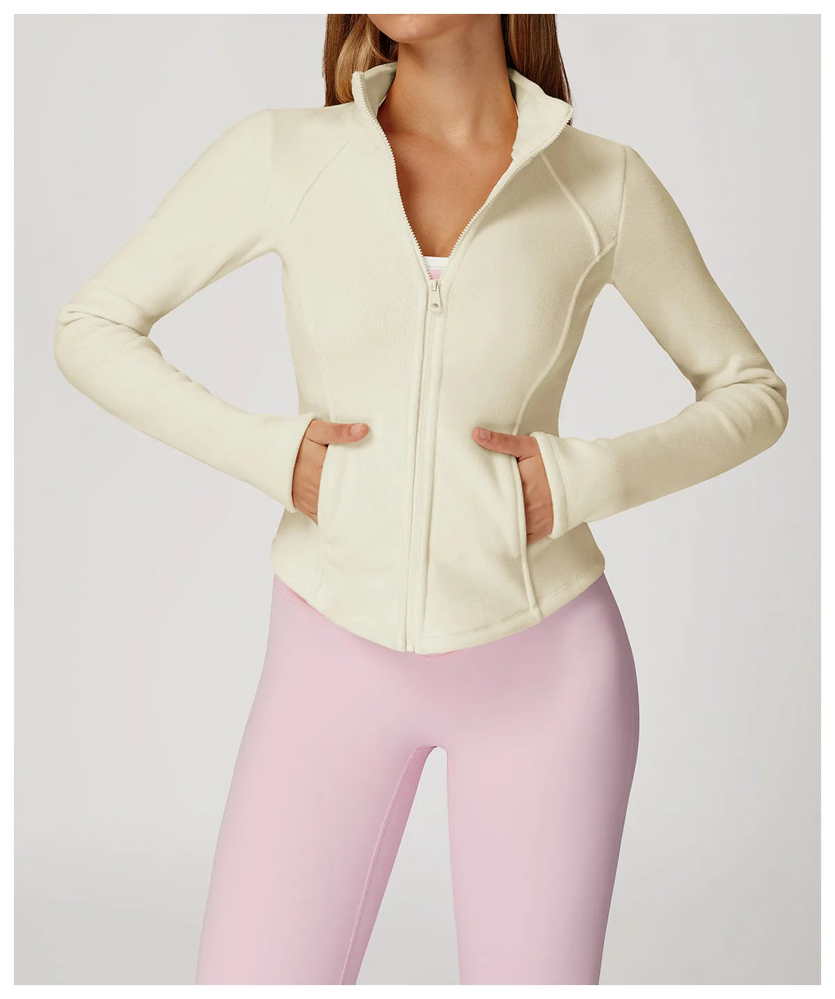 Winter Fleece Jacket for Women Yoga Long Sleeved Lamb Fleece Jacket Fleece Outdoor Top Thickened Warm Jacket for Women Top