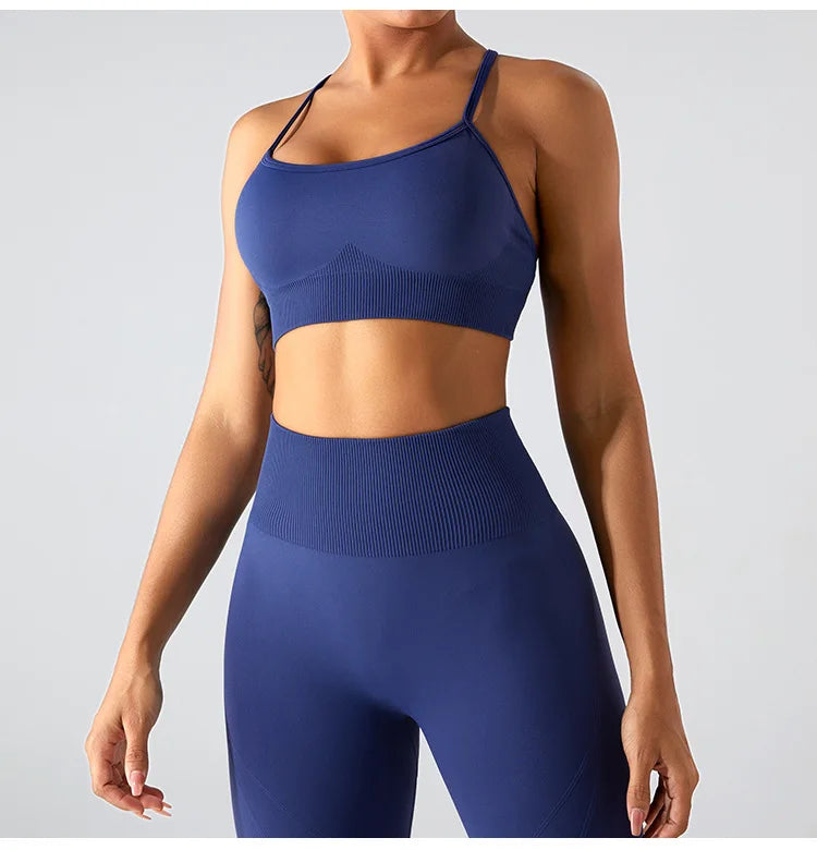 Women Sports Underwear Cross Strap Top Women Push Up Sport Bra Yoga Gym Crop Top Brassiere Fitness Top Sport Bra Breathable Bras