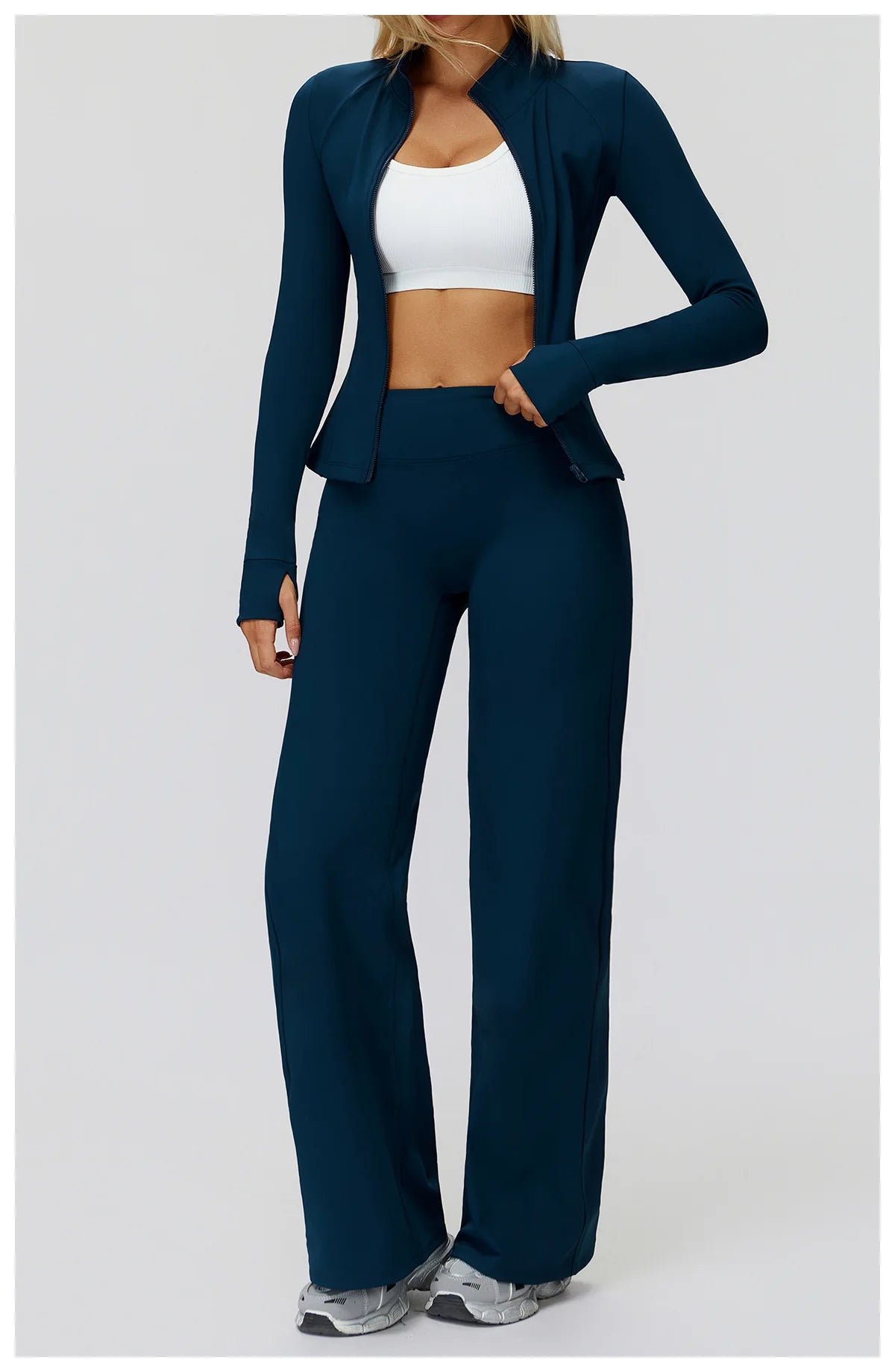 Yoga Set 2PCS Women Tracksuit Sportswear Workout Clothes Athletic Wear Gym Overalls Legging Fitness Top Long Sleeve Sports Suits