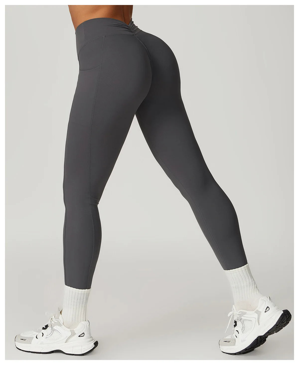 V-shaped Back Leggings Fitness Women Sport Leggings High Waist Elastic Solid Yoga Pants Gym Jogging Push Up Slim Pants Female