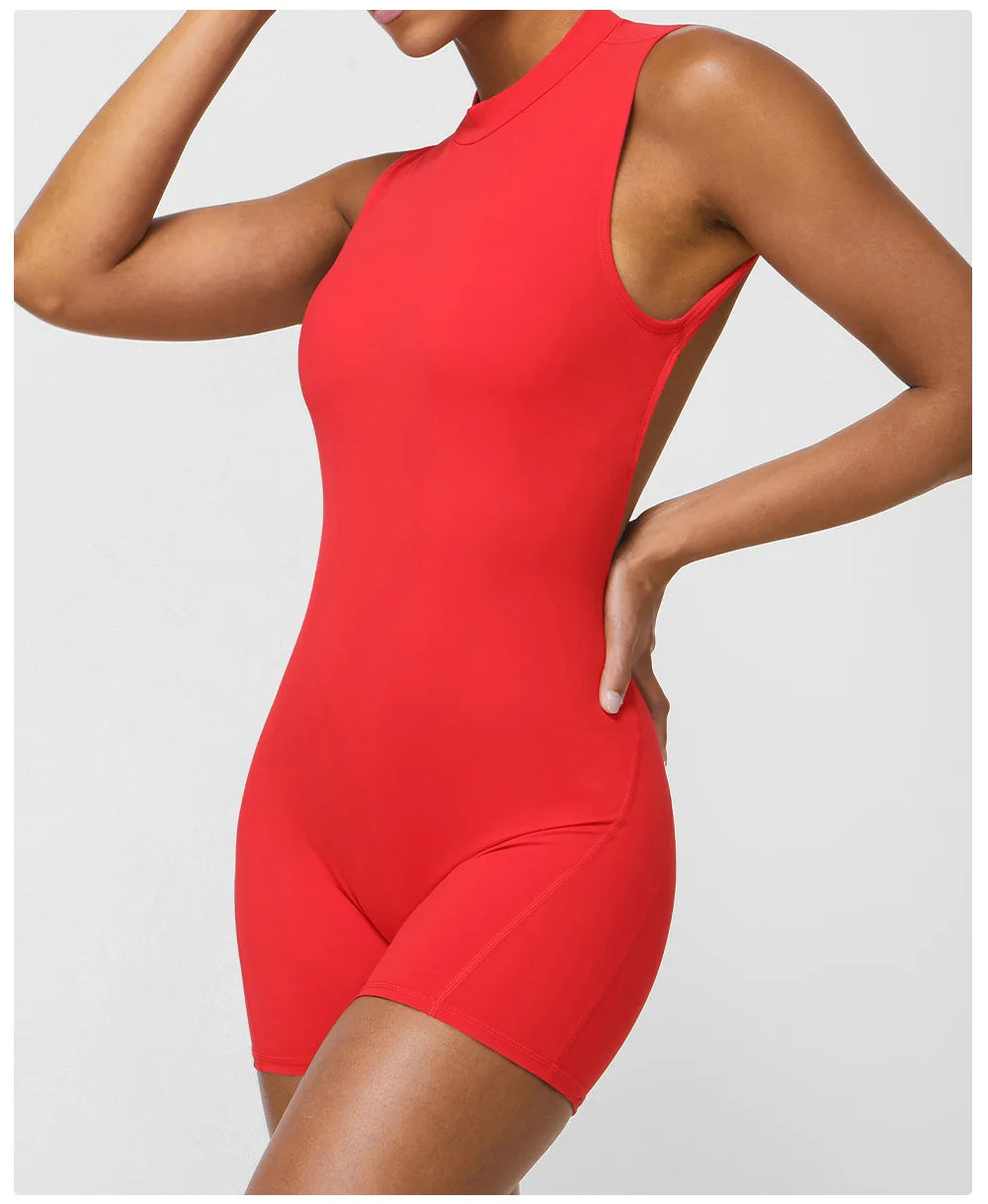 Sexy Back V Jumpsuits Women's Tracksuit Yoga Set One Piece Fitness Workout Rompers Sportswear Gym Set Workout Clothes For Women