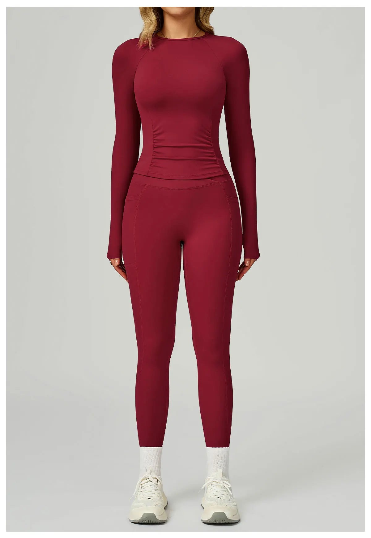 2 Pieces Yoga Suit Women Sports Set Quick-Drying Gym Set Women Tracksuit Running Workout Long Sleeve Sports Yoga Clothing