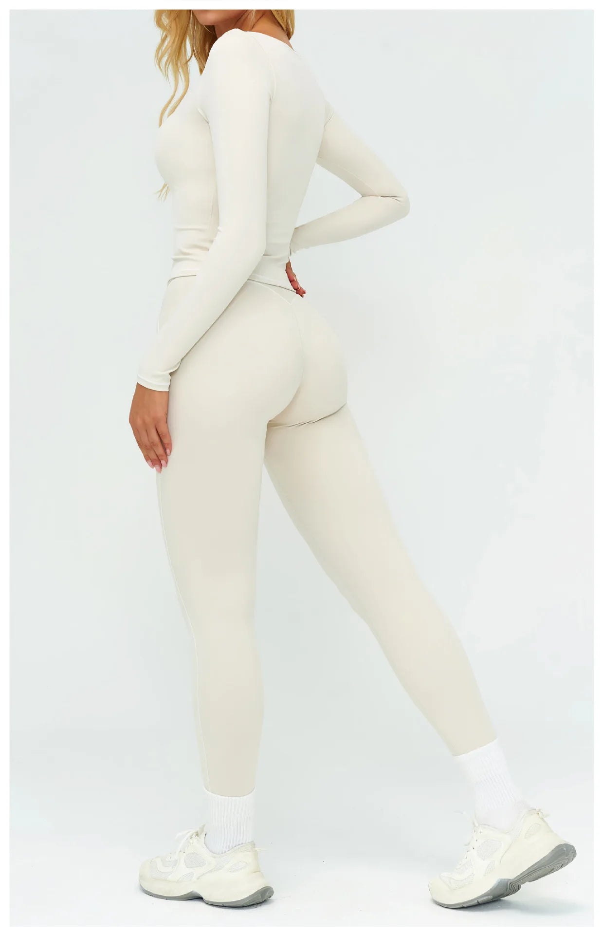 Yoga Set Women Tracksuit 2PCS Sportswear Workout Clothes Athletic Wear Gym Leggings Fitness Outfits Top Long Sleeve Sports Suits