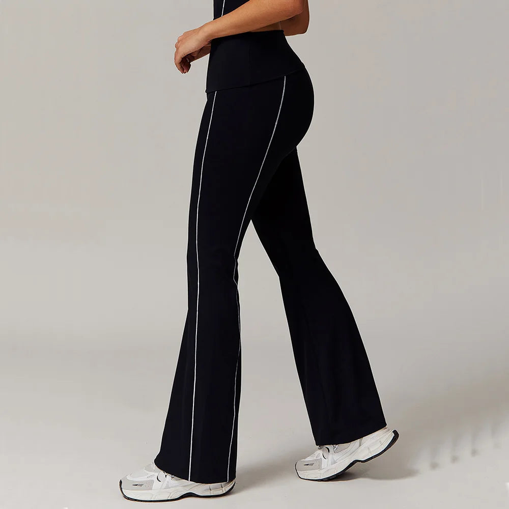 Fitness Bell-bottoms Women Sport Leggings High Waist Wide Leg Pants Yoga Leggings Gym Quick Dry Push Up Slim Pants Female Tights
