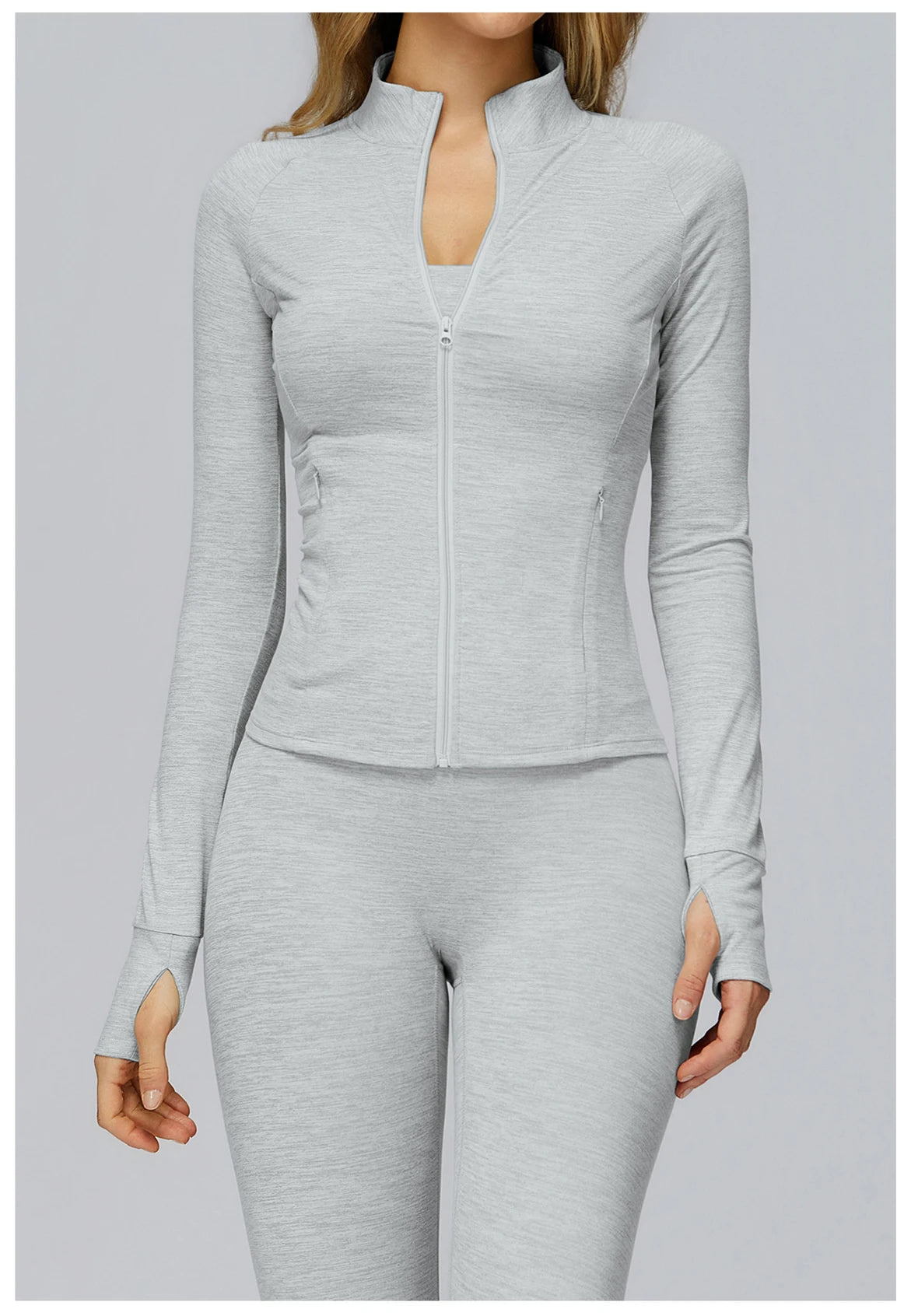 Zip Fitness Clothes Women Long Sleeve Sports Jacket Gym Clothes Woman Yoga Shirt Quick Dry Top Sunscreen Sportswear Yoga Clothes