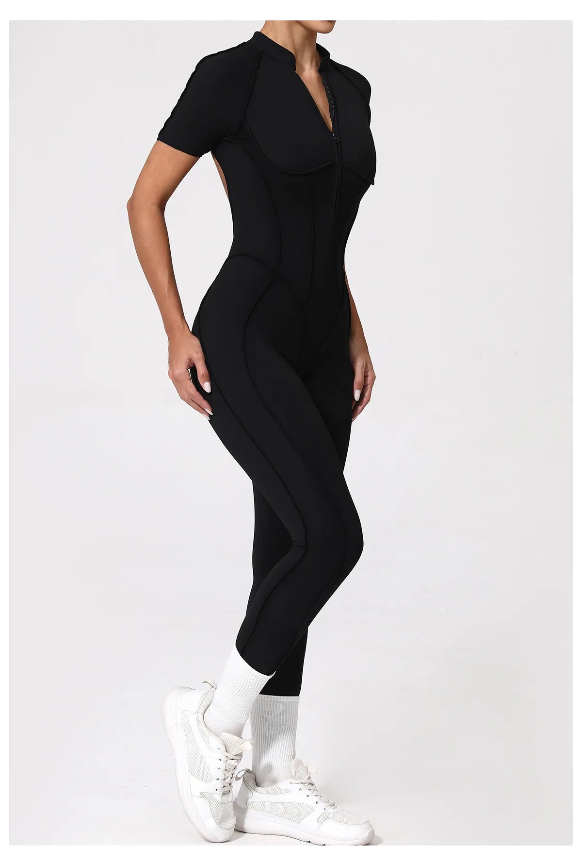 Gym Jumpsuit Women's Fitness Suit Zipper Long Sleeved Sets Sports Overalls for Woman Tracksuit Yoga Clothing Workout Sportswear