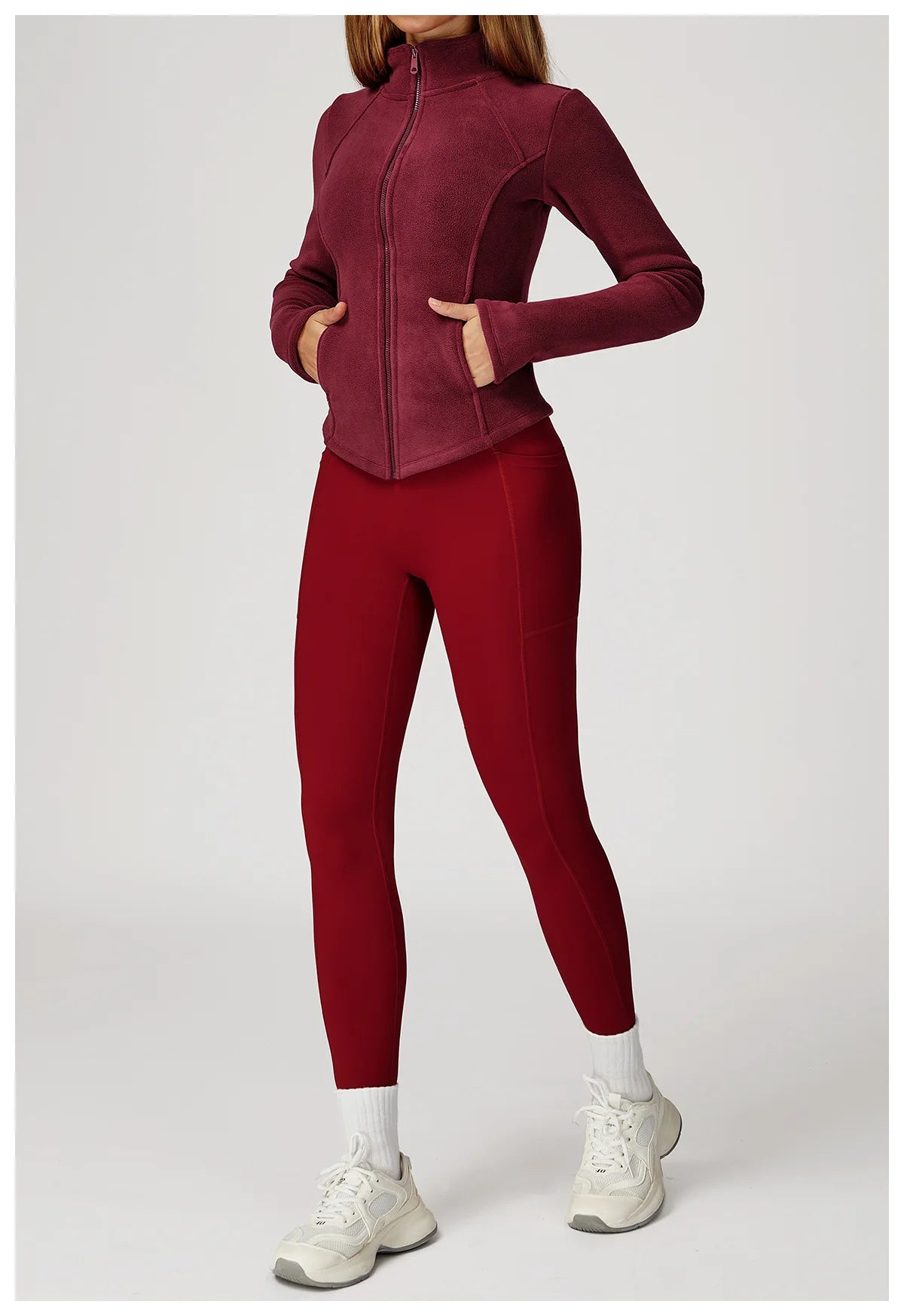 Winter Fleece Jacket for Women Yoga Long Sleeved Lamb Fleece Jacket Fleece Outdoor Top Thickened Warm Jacket for Women Top
