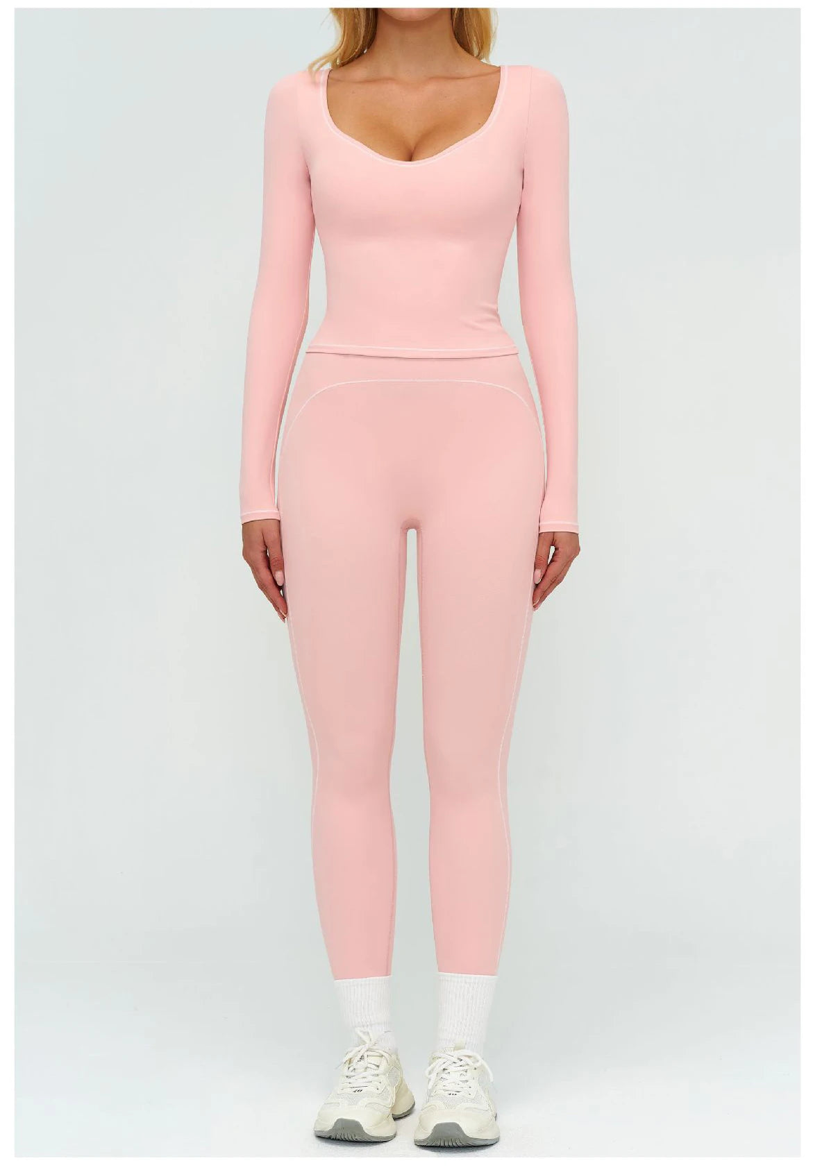 Yoga Set Women Tracksuit 2PCS Sportswear Workout Clothes Athletic Wear Gym Leggings Fitness Outfits Top Long Sleeve Sports Suits