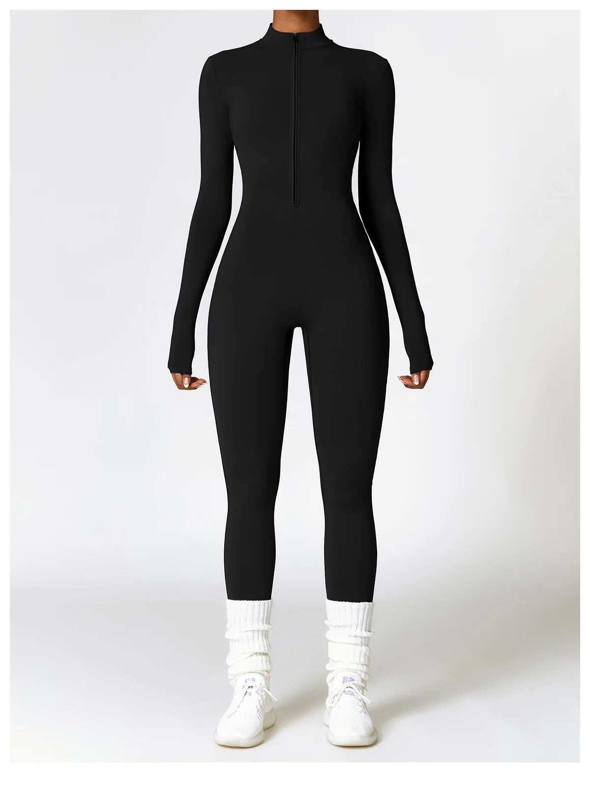 Women Tracksuit Yoga Set One Piece Jumpsuit Zipper Long Sleeved Fitness Sports Bodysuit Gym Push Up Workout Clothes Sportswear