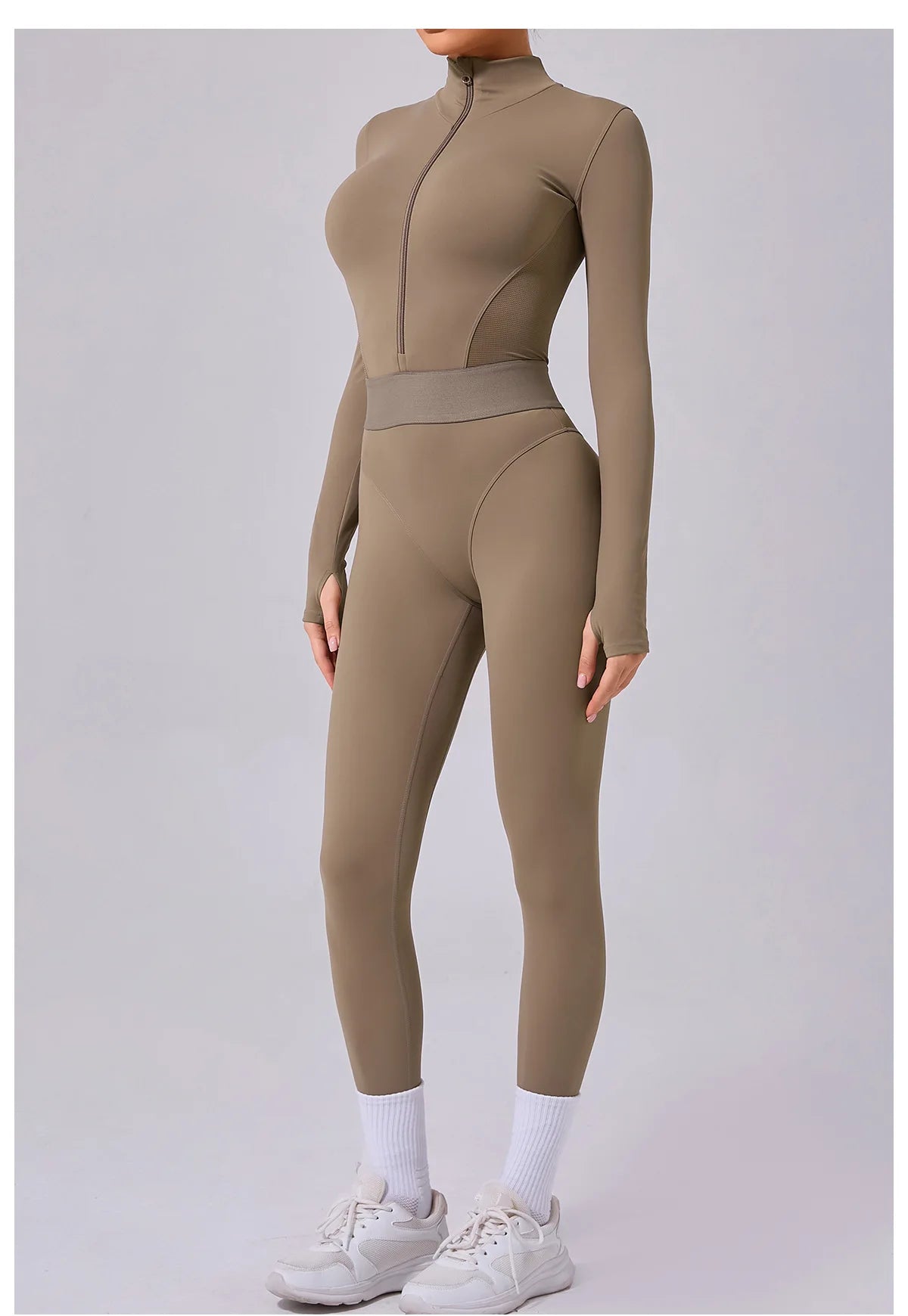 Women Tracksuit Yoga Set One-piece Suit Female Rompers Quick Dry Yoga Clothing Workout Bodysuits Sports Jumpsuit Long Sleeved