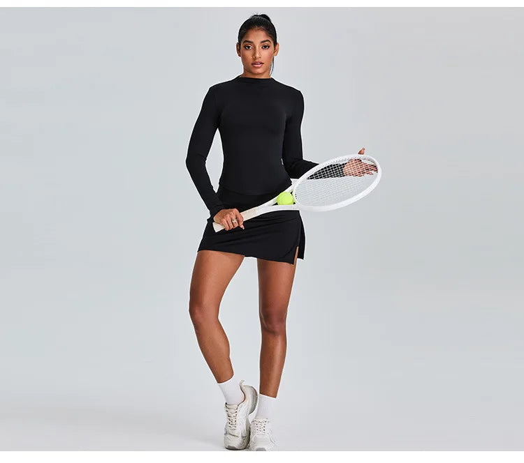High Waist Sports Short Skirt Women's Yoga Short Skirt Running Training Fitness Tennis A-line Skirt Fake Two Yoga Short Skirts