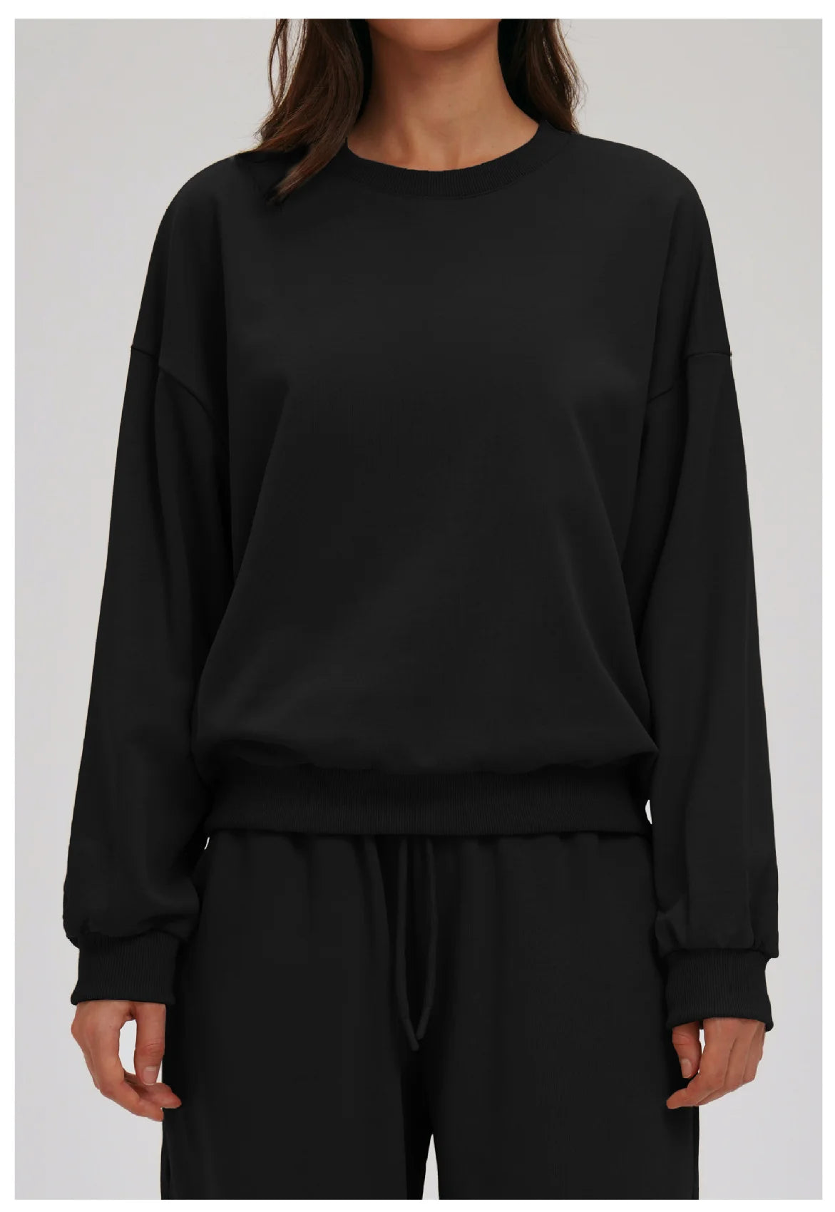 Knitted Round Neck Sports Hoodie for Women Long Sleeves for Outerwear Casual Loose Hoodie Running Top Fitness Sportswear