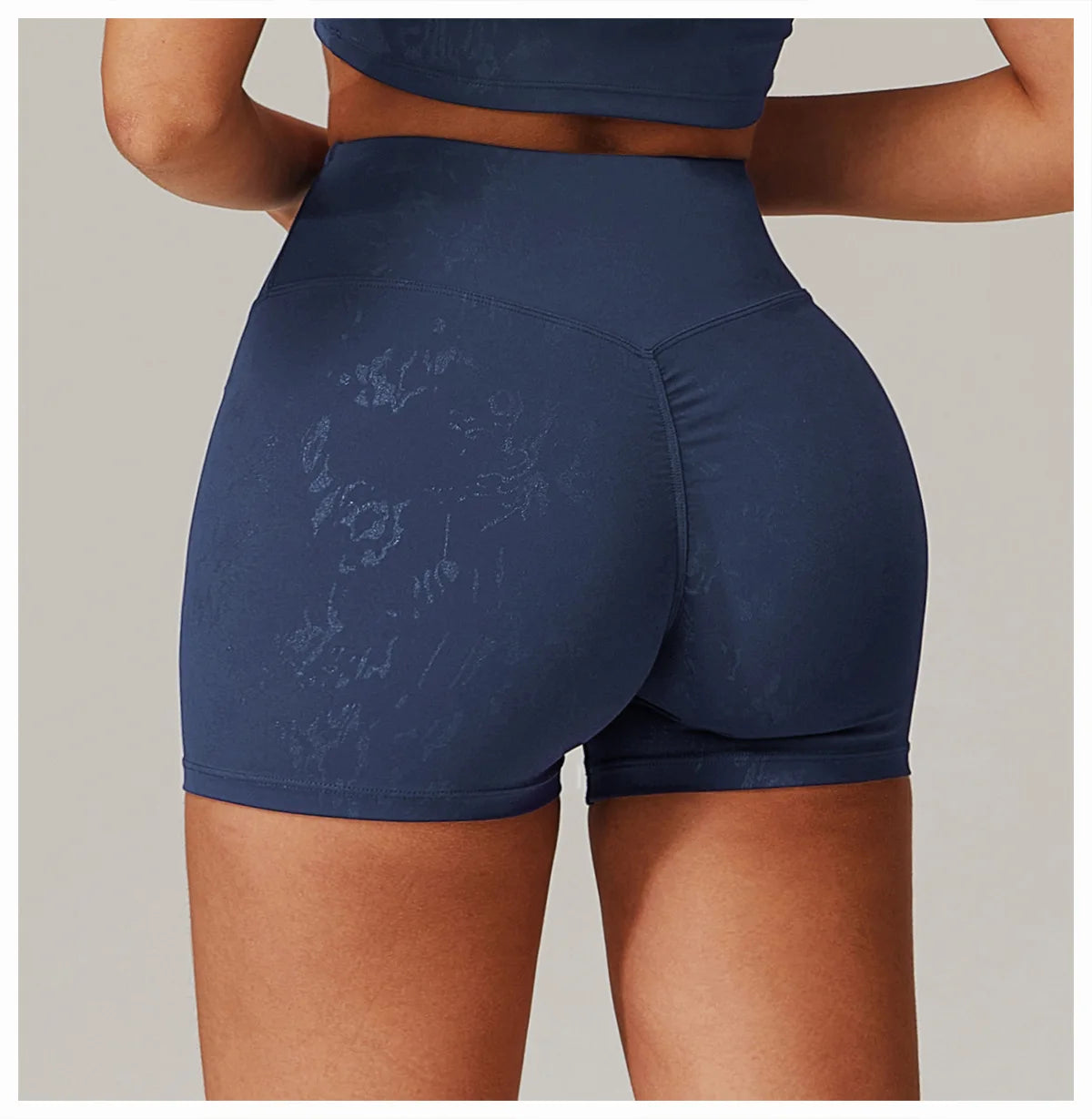 Elastic Yoga Shorts Women High Waist Tummy Control Ruched Booty Pants Printed Butt Lifting Push Up Gym Workout Compression Tight