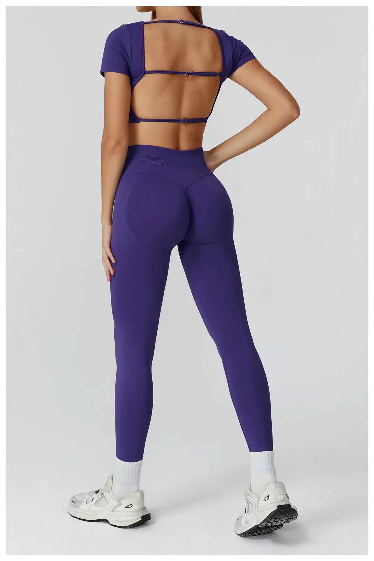 Seamless Women Yoga Top Backless Sport T Shirts Fitness Clothes Short Sleeve Yoga Shirt Gym Top Running Active Wear Sport Top