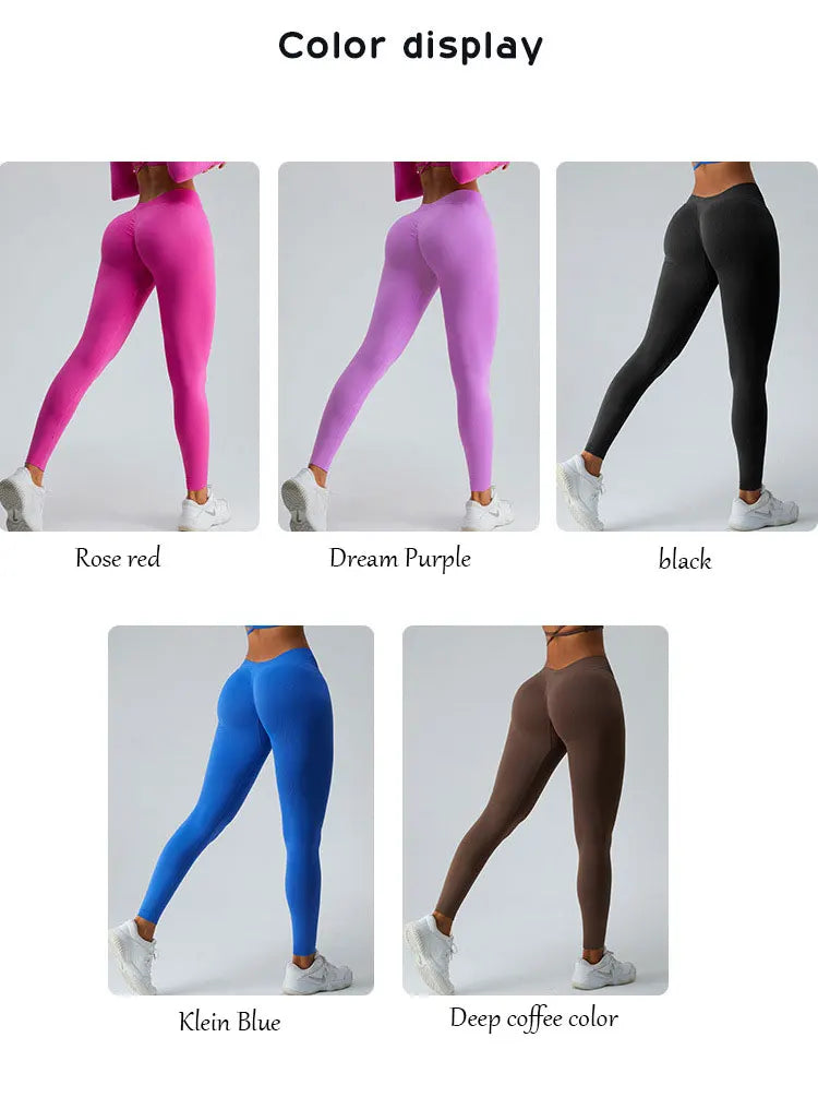 Seamless Push Up Sport Back V Butt Scrunch Leggings Women Workout Gym Clothing Women Training Tights Fitness Yoga Pants Leggings