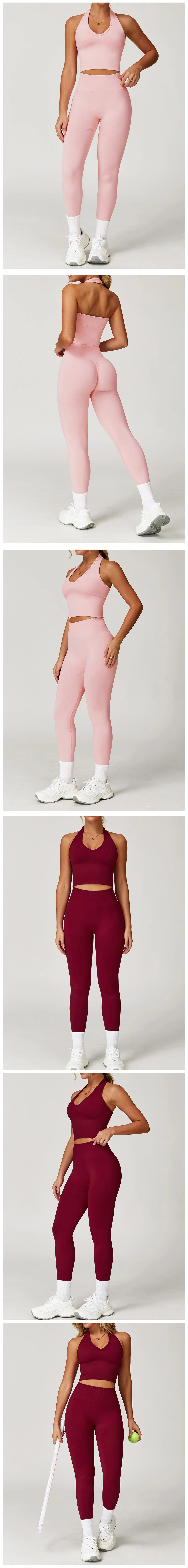 2PCS Seamless Women Tracksuit Yoga Set Workout Outfit Sportswear Gym Clothing Fitness Long Sleeve High Waist Legging Sports Suit