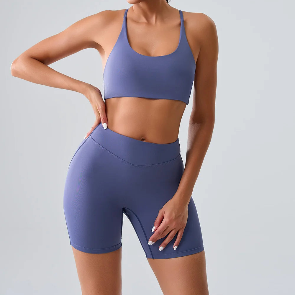 Yoga Suit Women Sports Set 2PCS Quick-Drying Gym Set Women Tracksuit Running Workout Short Sleeves Sports Shirt Yoga Clothing