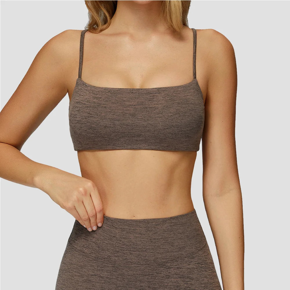 Sports Bra Women Yoga Clothes Gym Female Underwear Running Thin Strap Criss-Cross Fitness Top With Removable Padding