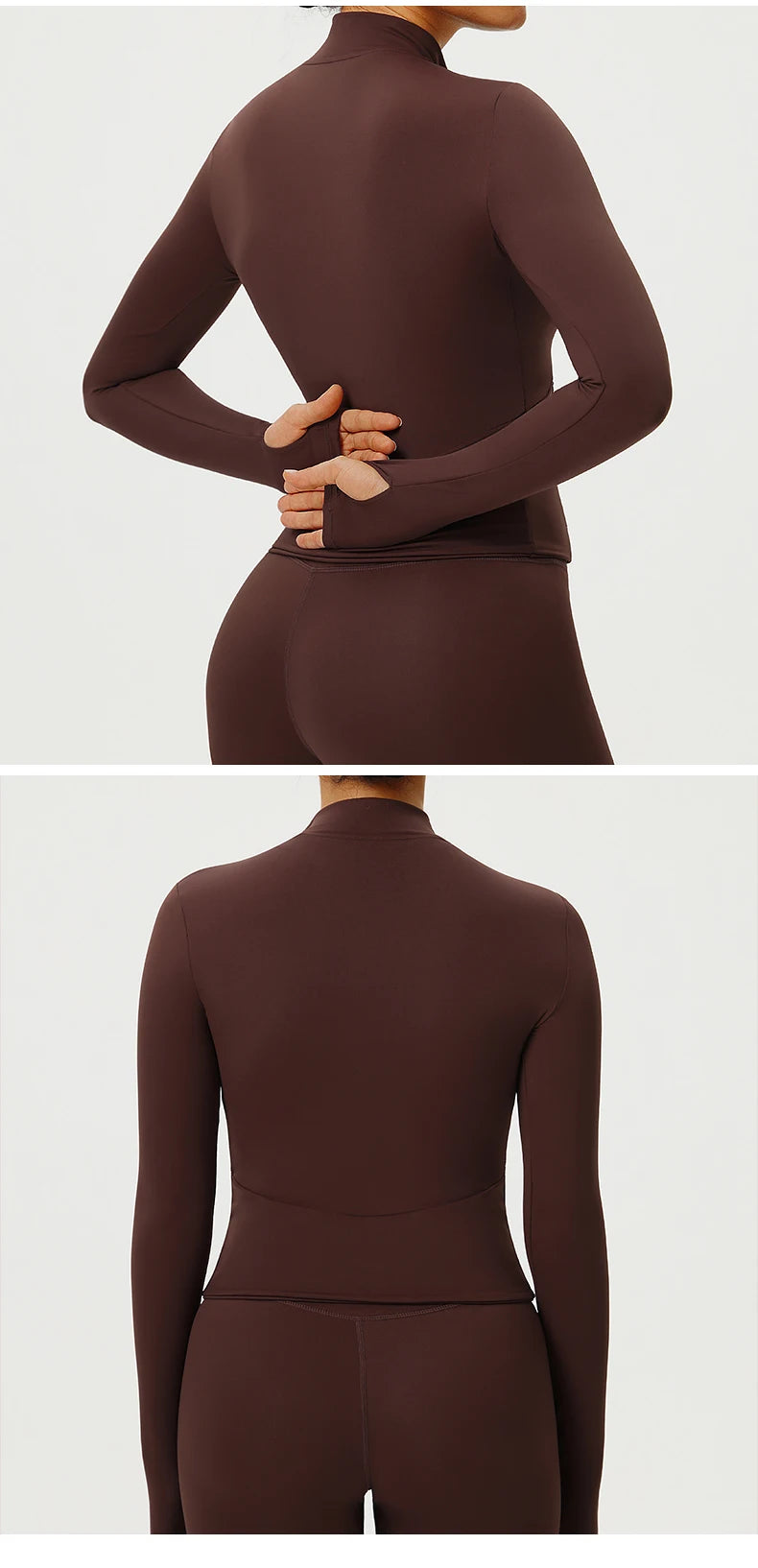 Women Outdoor Sports Long Sleeved Slim Yoga Clothes Quick Dry Zipper Cardigan Stand Up Collar Jacket Running Fitness Jacket Top
