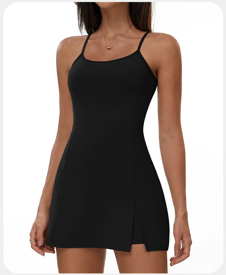 Women's Yoga Rompers Backless One Piece Tummy Control Dress Jumpsuit Padded Sports Bra Romper Fashion Fitness Sportwear Bodysuit