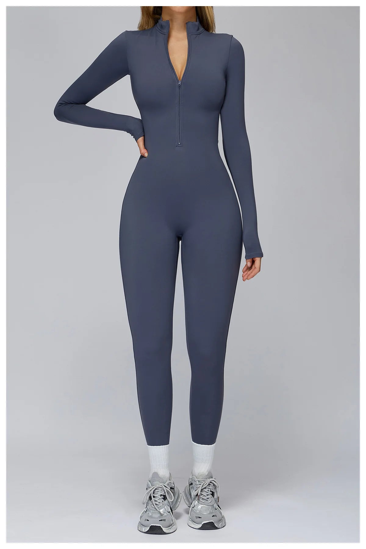 Winter Fleece Jumpsuit Women Tracksuit Yoga Set Zipper Rompers Long Sleeved Fitness Sports Bodysuit Gym Push Up Workout Clothes
