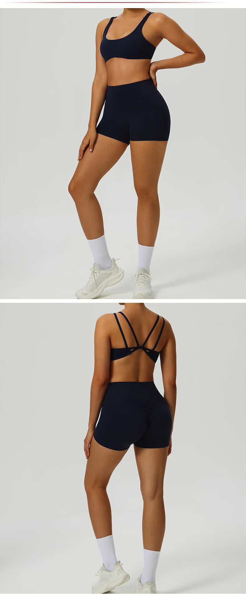 2 Pieces Yoga Set Women's Tracksuit Workout Sportswear Gym Clothing High Waist Leggings Fitness Shorts Push Up Bras Sports Suits