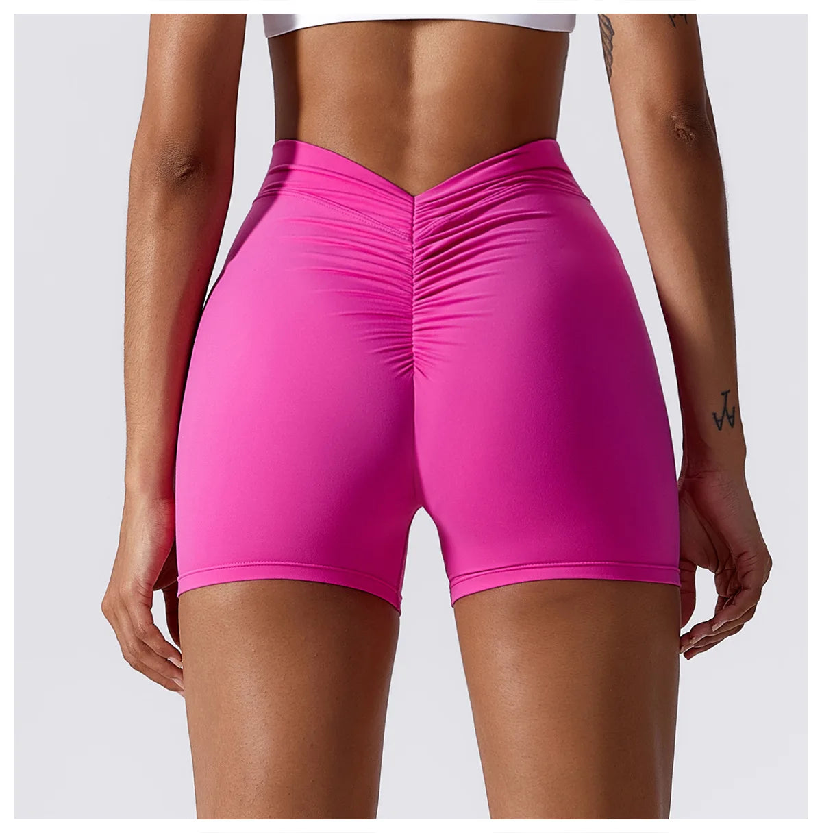 Women Yoga Shorts High Waist Scrunch Butt Lifting Comfort Fitness Gym Tights Squat Proof Naked Feel V-shaped Back Sports Shorts