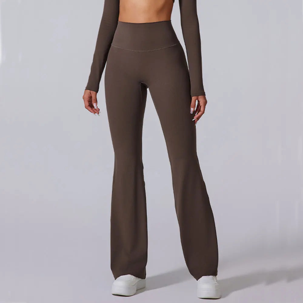 Women's High Waist Flared Leggings Gym Fitness Yoga Pants Workout Runing Sport Leggings Control Tummy Yoga Wide Leg Pants