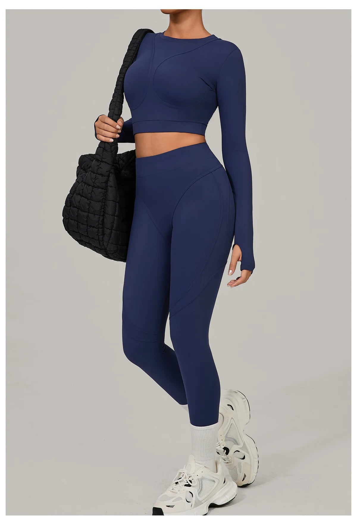Women Tracksuit 2PCS Yoga Suit Sports Set Women Quick-Drying Gym Set Running Workout Long Sleeve Sports Shirt Yoga Clothing