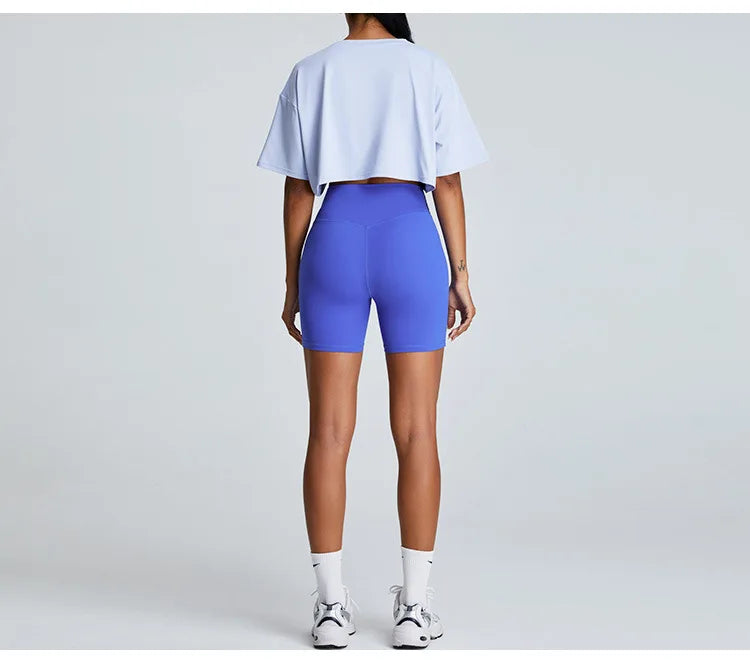 Loose Yoga Short Sleeves Women Breathable Quick Drying Yoga Clothes for Women Running Fitness Tops Sports Short Sleeved T-shirts