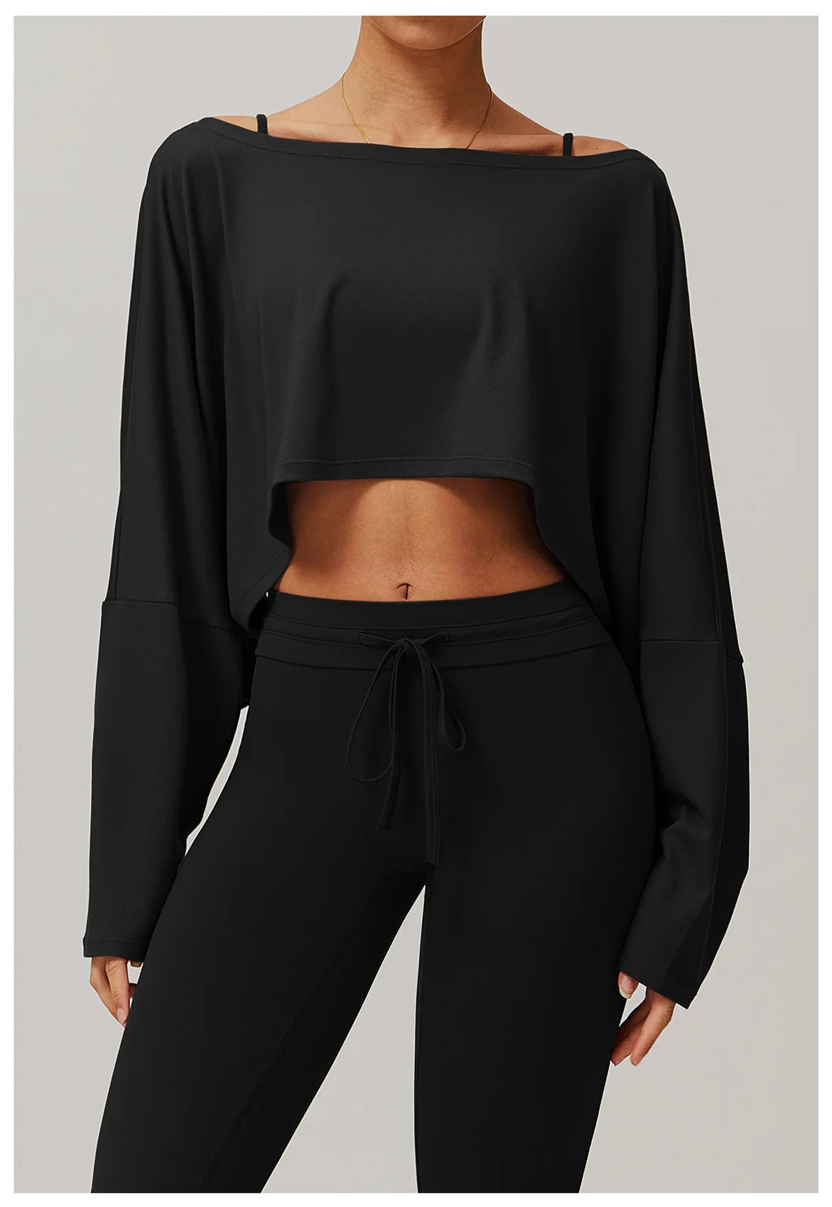 Running Fitness Sports Long Sleeved Top Women's One Shoulder Batwing Sleeve Loose Breathable Casual Long Sleeved Sexy Yoga Top