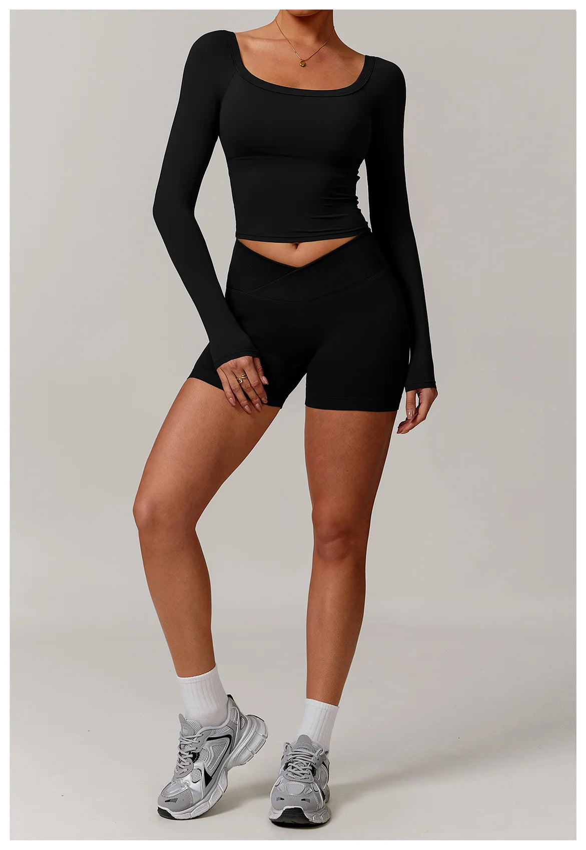 2 Pieces Yoga Suit Sports Set Women Athletic Wear Gym Set Women Tracksuit Running Workout Long Sleeve Sports Shirt Yoga Clothing