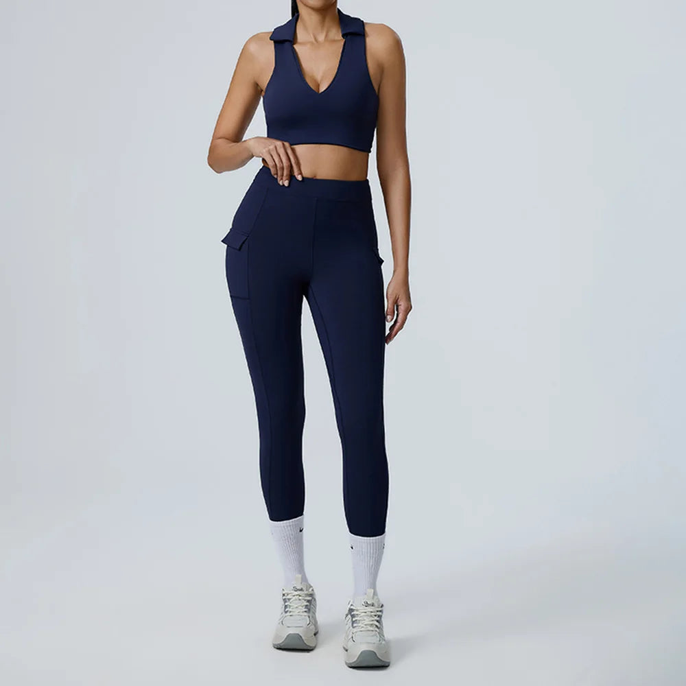 2PCS Yoga Set Women Tracksuit Sportswear Gym Workout Clothing Athletic Wear Fitness Bra High Waist Leggings Push Up Suit