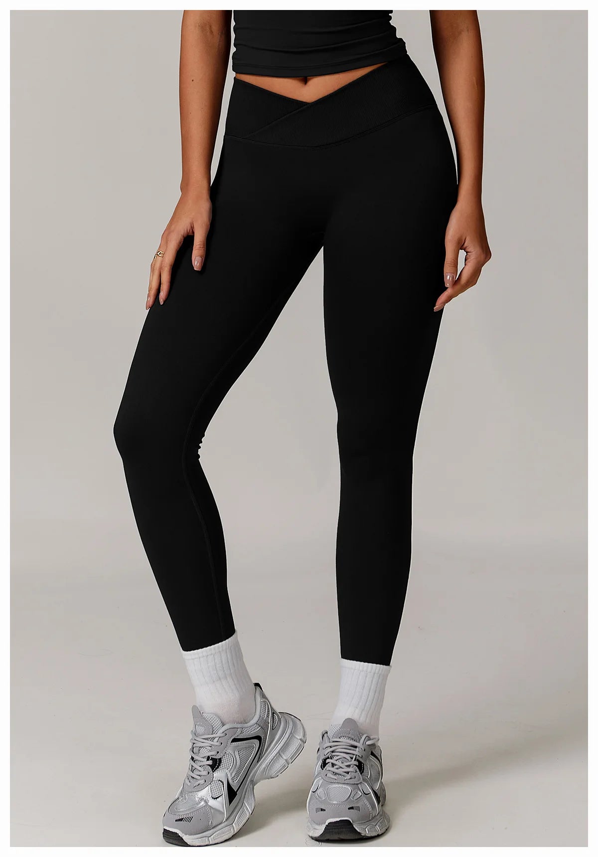 Seamless Yoga Leggings Women Fitness Leggings Running Cycling Pants Cross Waist Head Sports Legging High Waist Workout Gym Tight