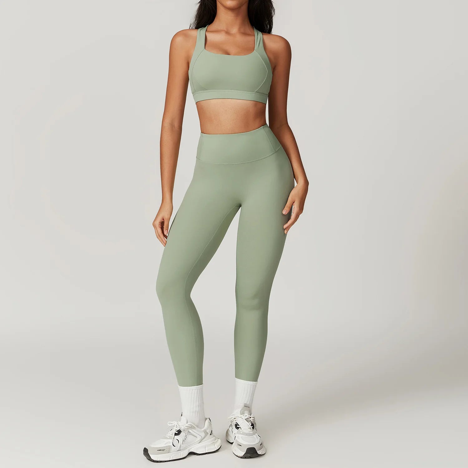 2PCS Women's Tracksuit Athletic Wear Yoga Set Workout Shorts Sportswear Gym Clothing High Waist Leggings Fitness Bra Sports Suit