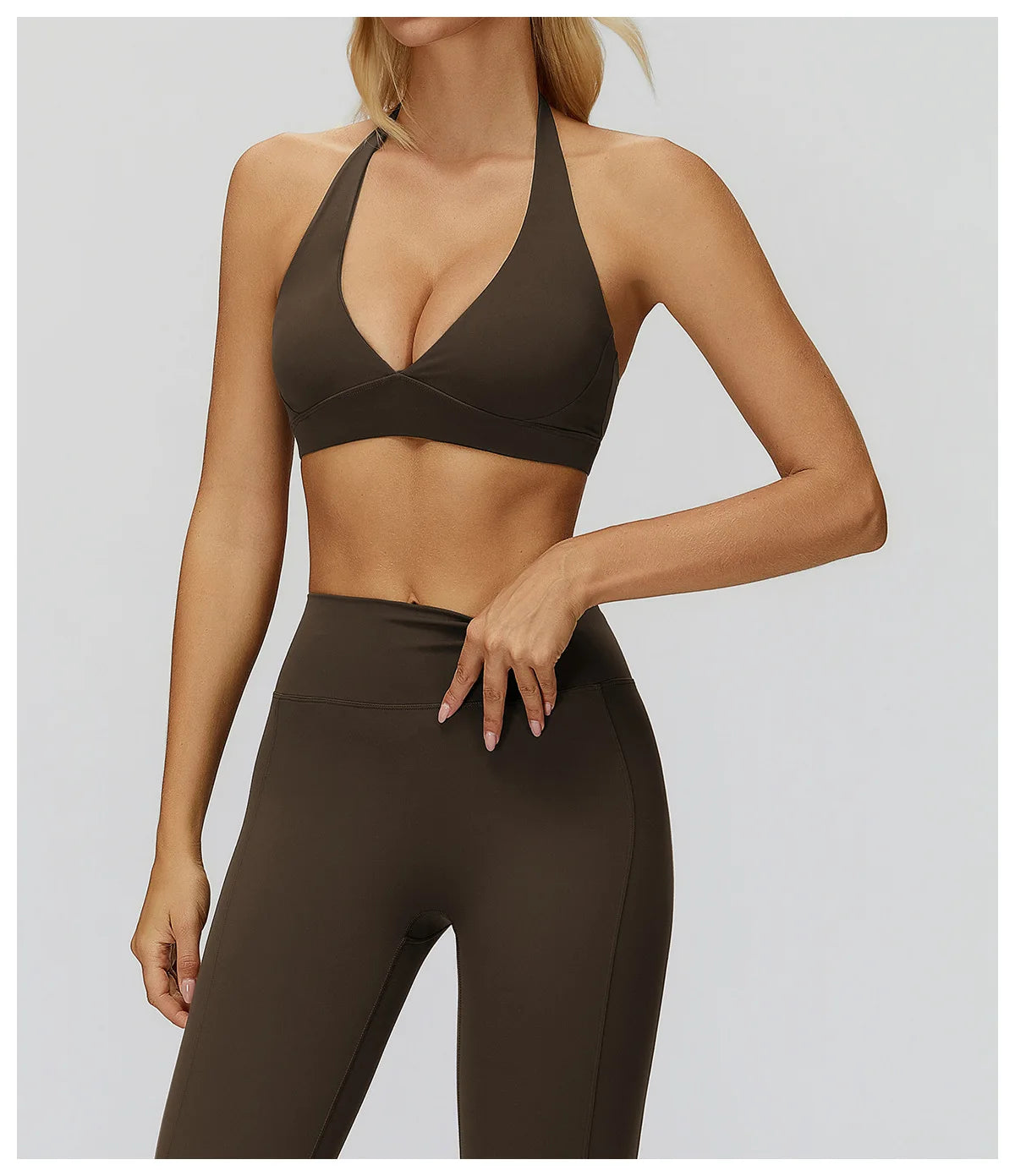 Women Impact Sports Bra Seamless Halter Top High Support Push-up Open Back Gym wear Fitness Push Up Yoga Bra Workout Underwear