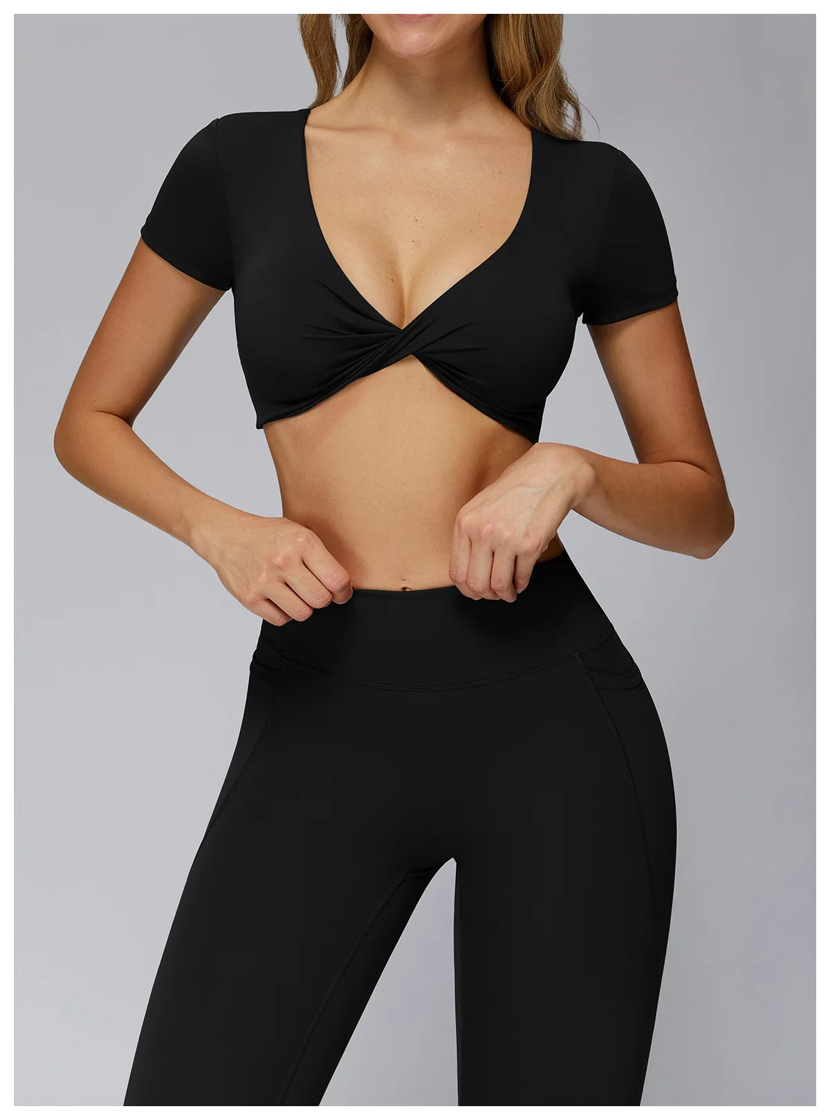Yoga Top Women Sport T Shirts Fitness Clothes Workout Short Sleeve Top Yoga Shirt Gym Running Back Hollow Out Push Up Sport Top