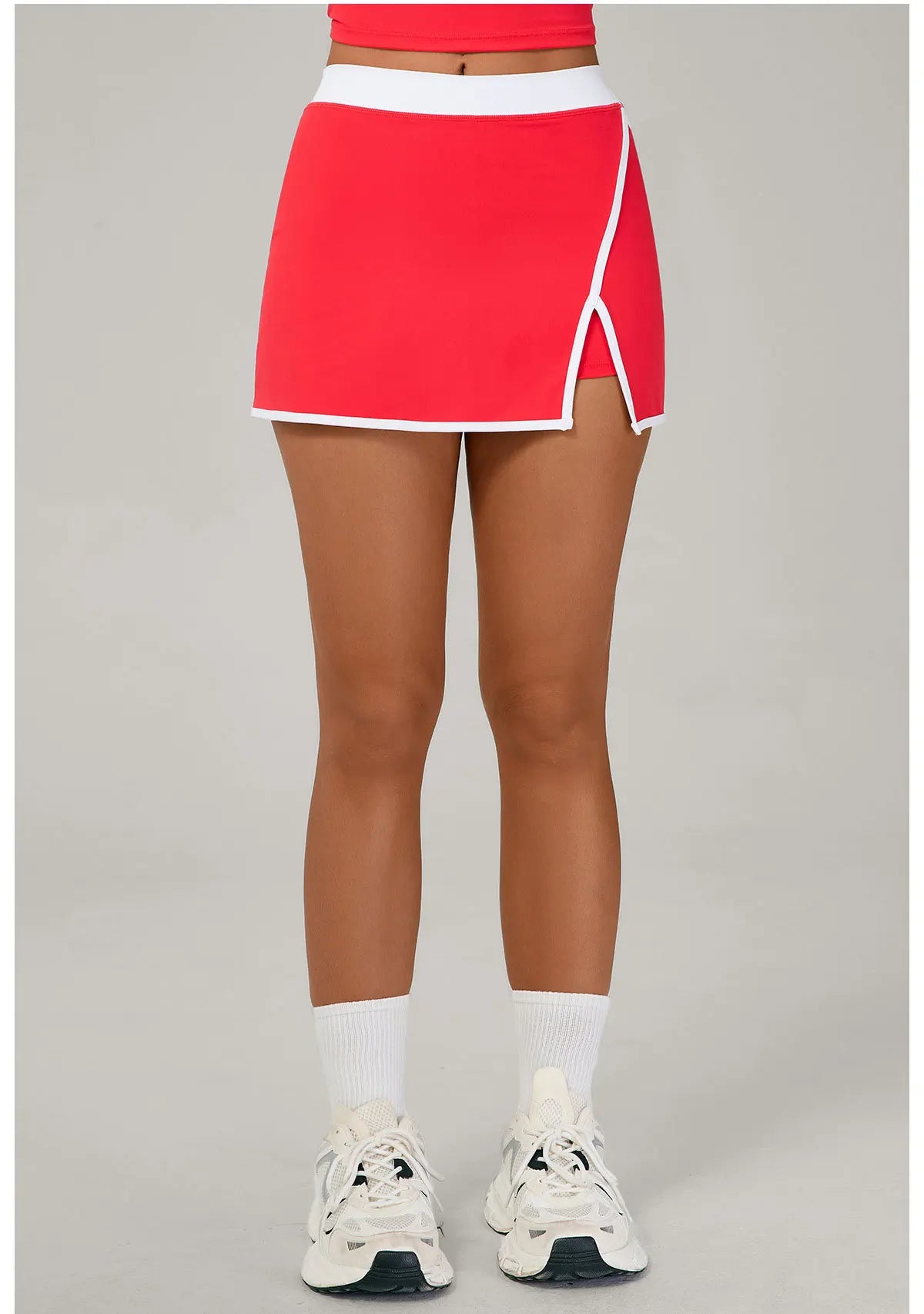 Color Blocking Sports Short Skirt Women's Yoga Short Skirt Tight Fitting Splicing Anti Glare Running Fitness Yoga Tennis Skirt