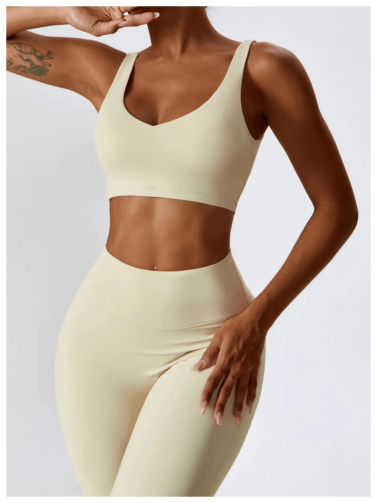 Women Tracksuit Gym Yoga Suit 2PCS Tight Fitting Sports Set Workout Breathable T Shirts Bra Tank Top Loose Bell-bottoms Leggings