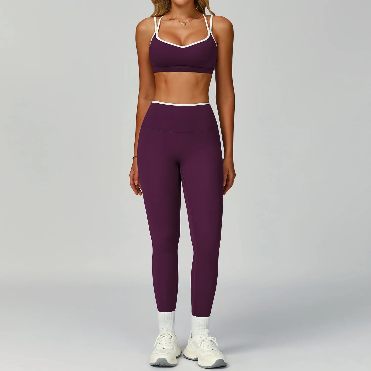 Gym Tracksuit Yoga Set 2 Pieces Workout Outfits Fitness Sportswear High Waist Leggings Sports Bra Athletic Wear Women Clothes