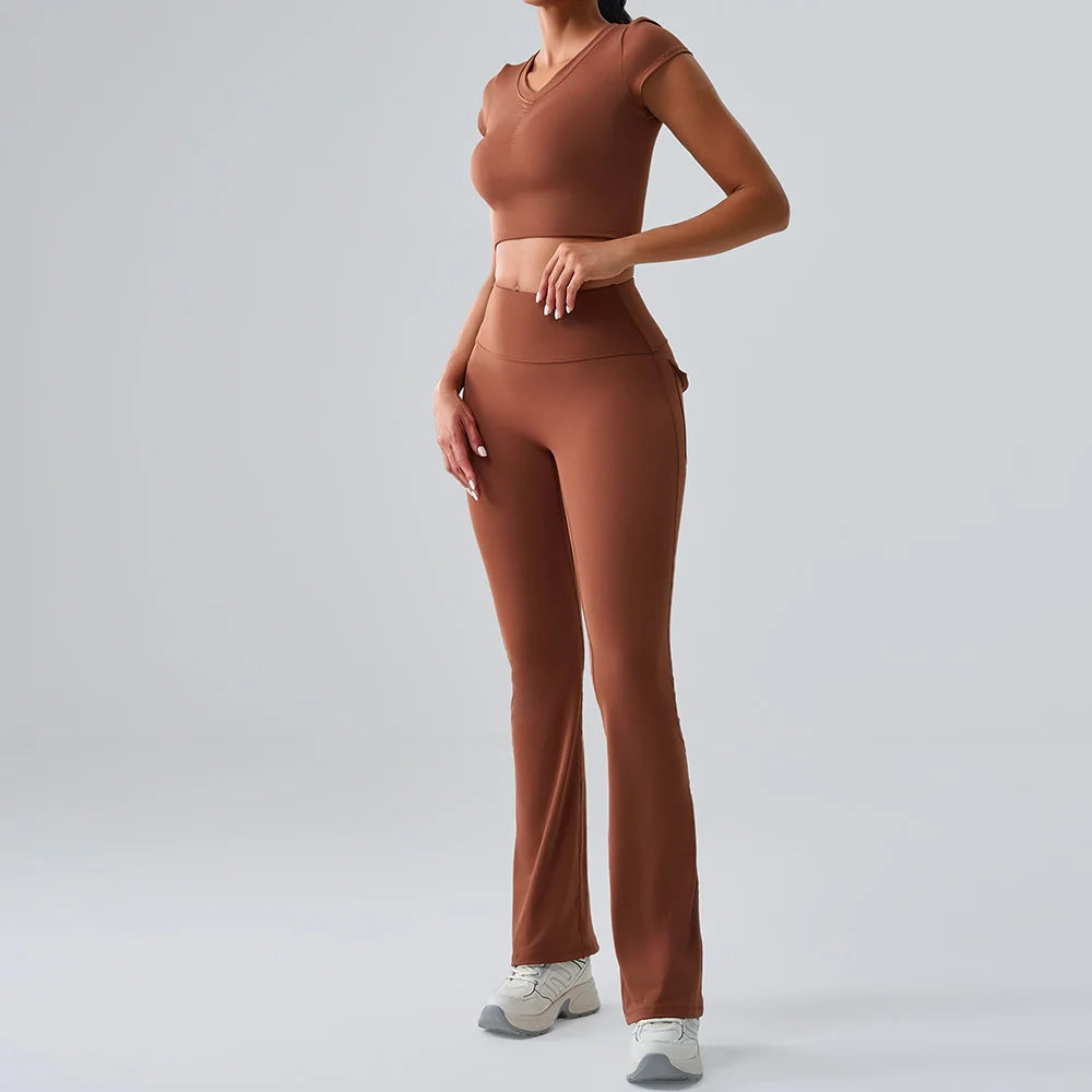 Women's Tracksuit 2 Pieces Yoga Set Workout Clothes Sportswear Gym Clothing High Waist Leggings Fitness Sports Suits Activewear