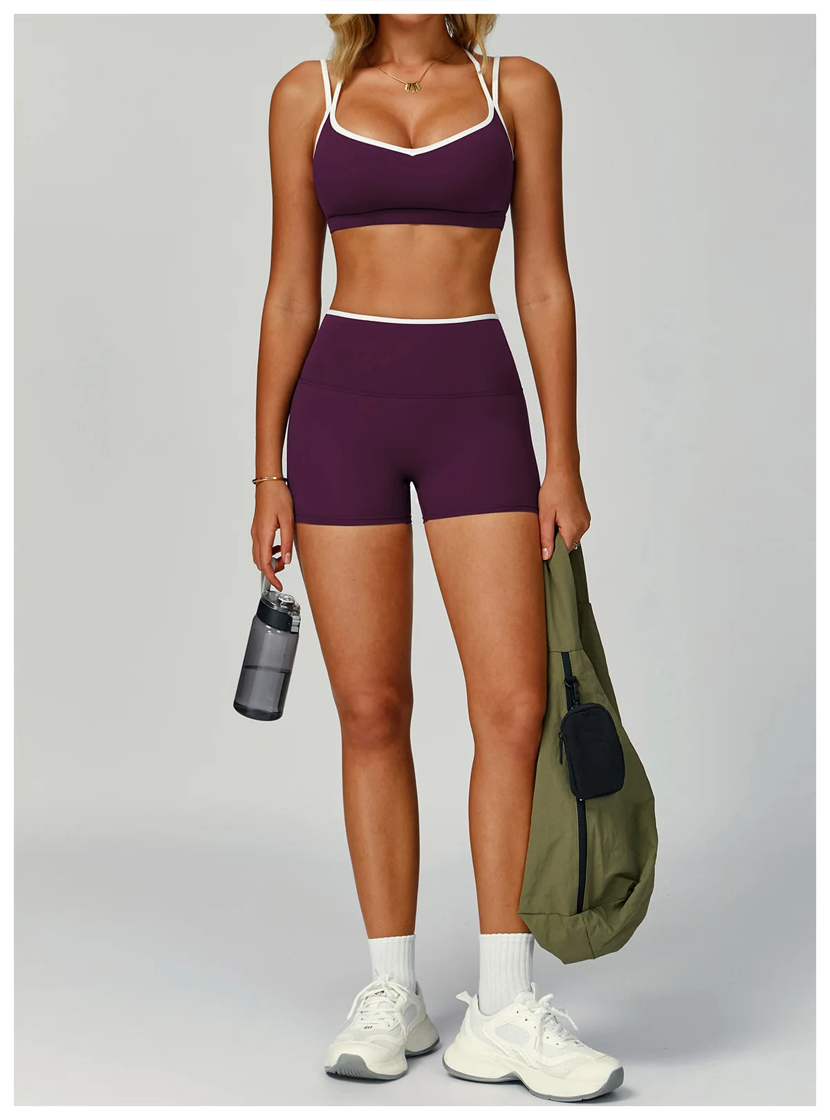 Gym Tracksuit Yoga Set 2 Pieces Workout Outfits Fitness Sportswear High Waist Leggings Sports Bra Athletic Wear Women Clothes