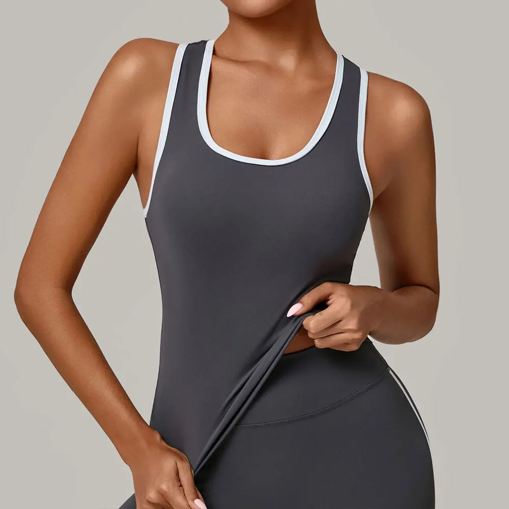 Women's Impact Strappy Top Sports Underwear Yoga Vest Fitness Tank Top Gym Beautiful Open Back Bra Running Workout Halter Bra