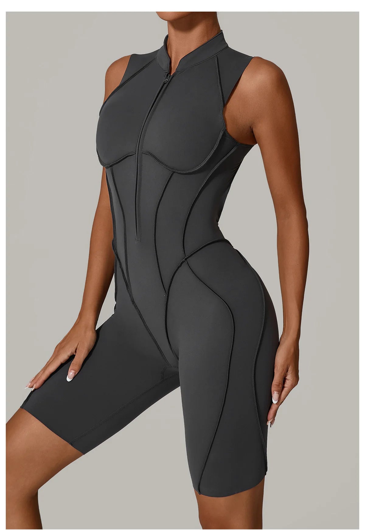 Zipper Jumpsuit Women's Fitness Suit Short Sets Sports Overalls for Woman Tracksuit Yoga Clothing Gym Workout Clothes Sportswear