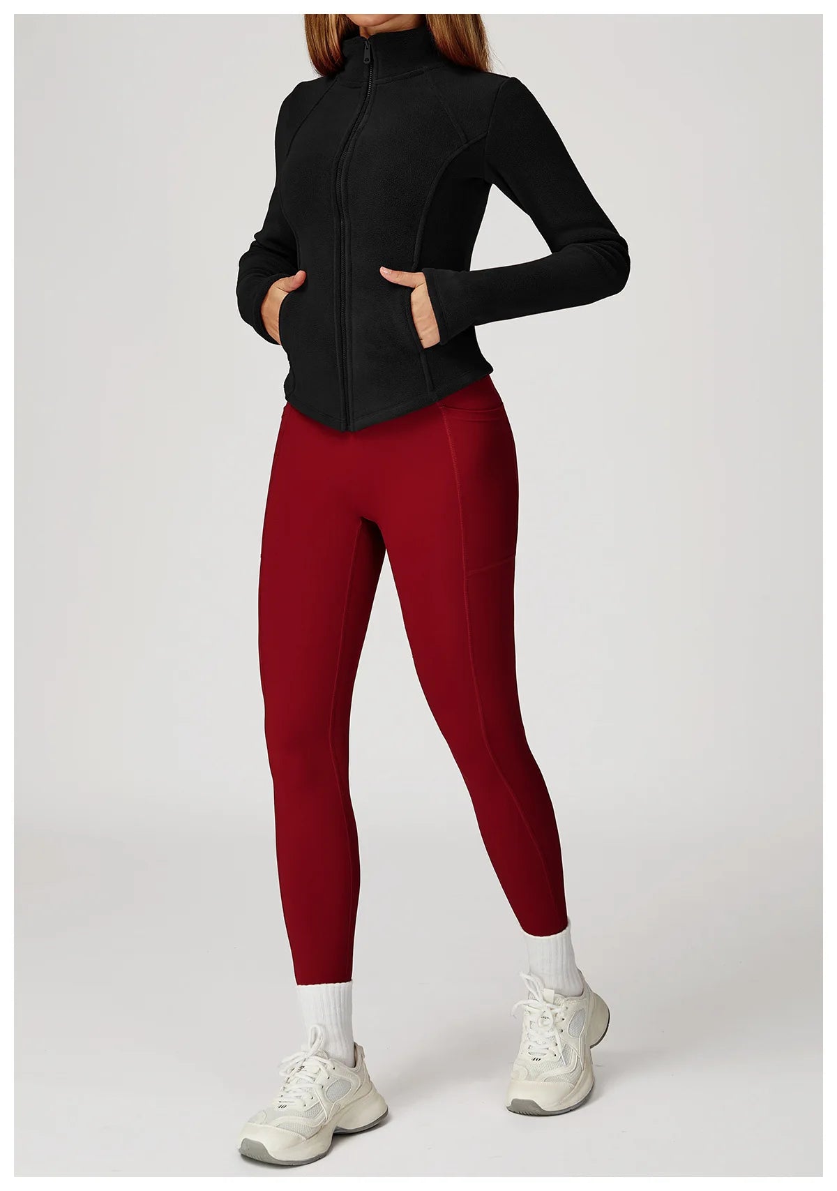Winter Fleece Jacket for Women Yoga Long Sleeved Lamb Fleece Jacket Fleece Outdoor Top Thickened Warm Jacket for Women Top