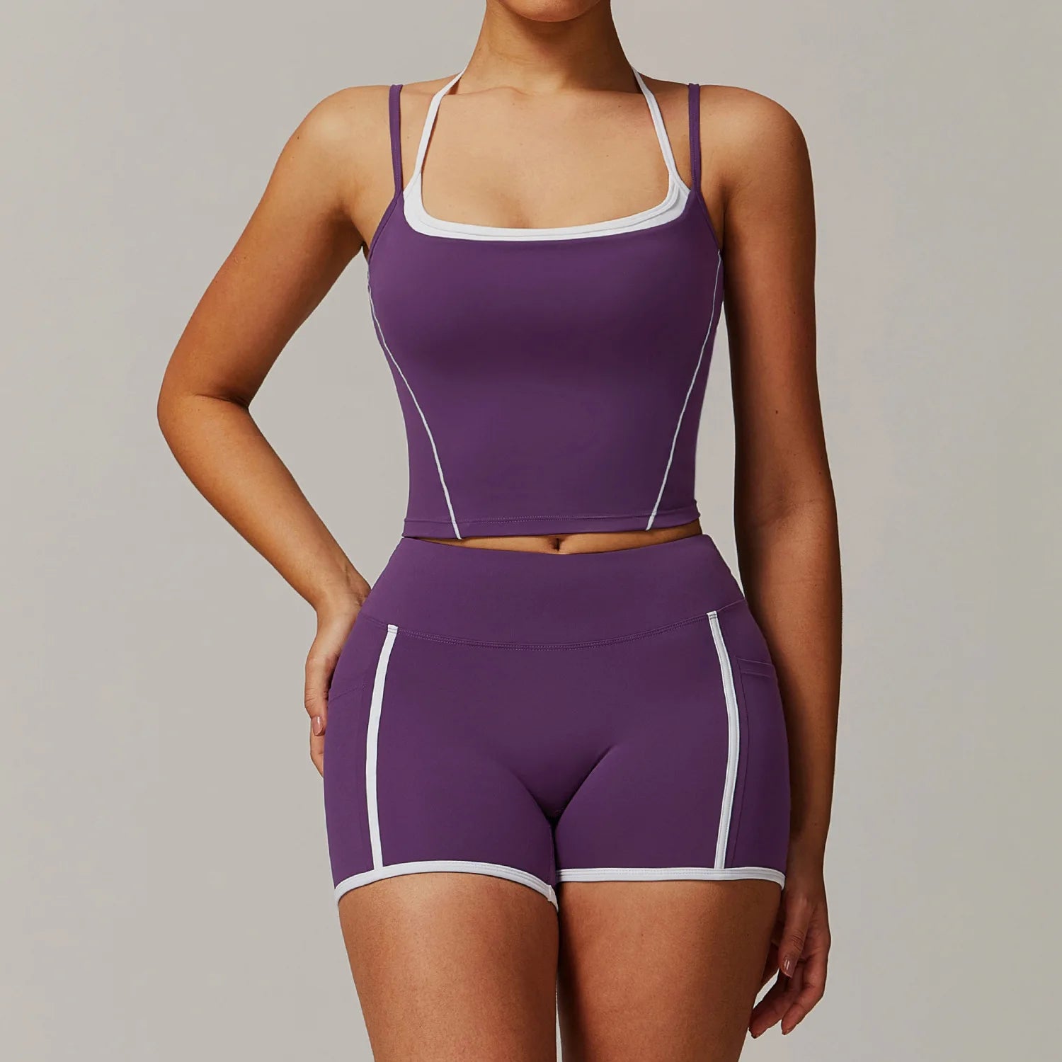 Women's Tracksuit 2PCS Fitness Suit Yoga Sets Sportswear Workout Shorts Sports Bra High Waist Leggings Gym Clothing Sports Suits