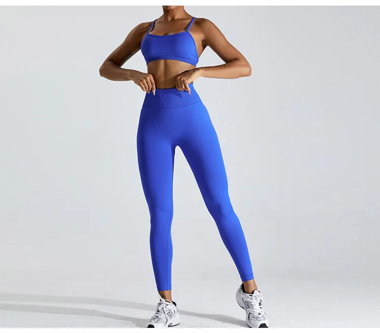 Seamless Soft Cross Back Women Sports Underwear Fitness Bra Tights Yoga Vest High Strength Shockproof Gym Sports Top Push Up Bra