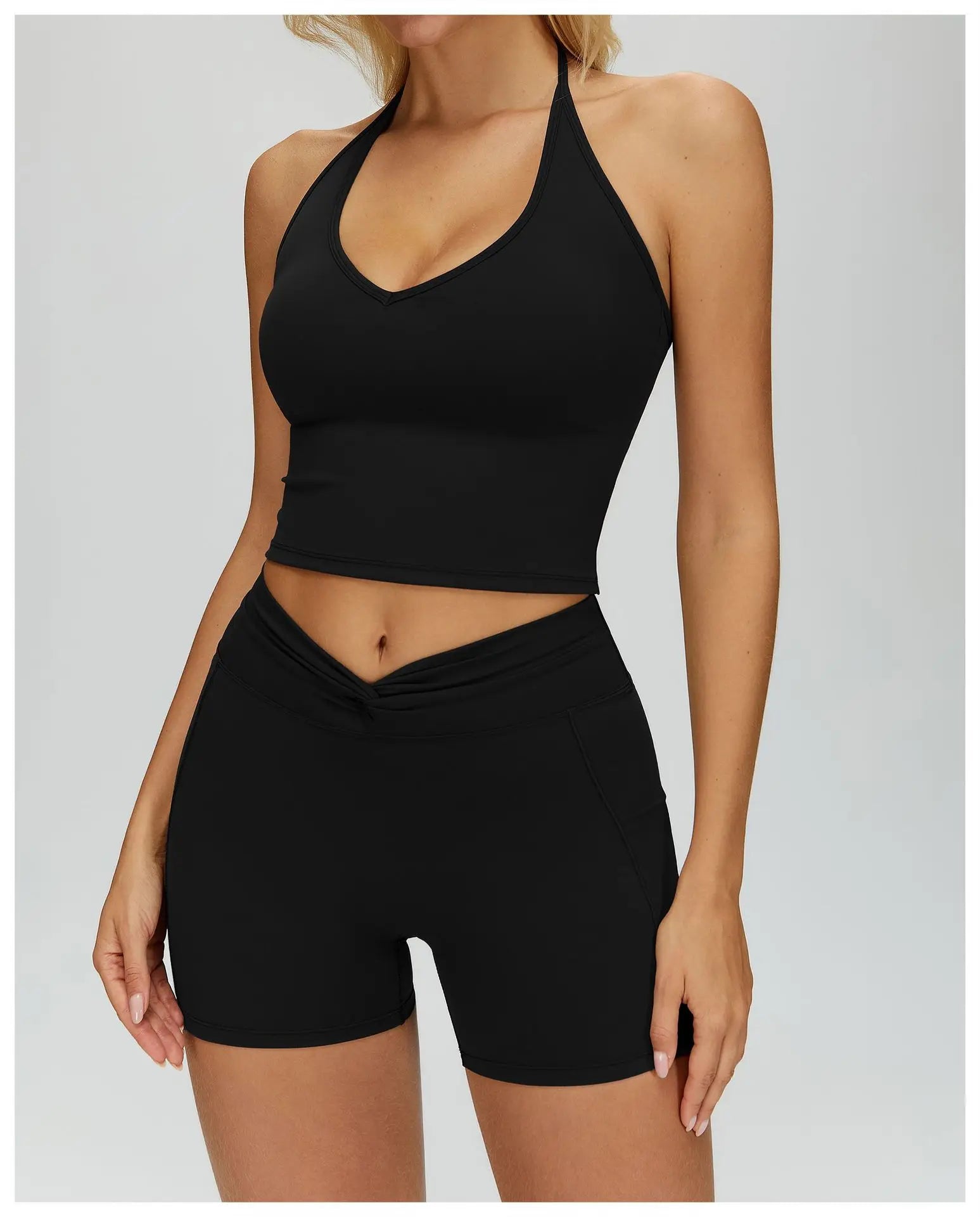 Hanging Neck Sports Underwear Fitness Backless Yoga Bra Gym Bra Removable Cups Women Workout Clothing Gym Top Halter Sport Bras