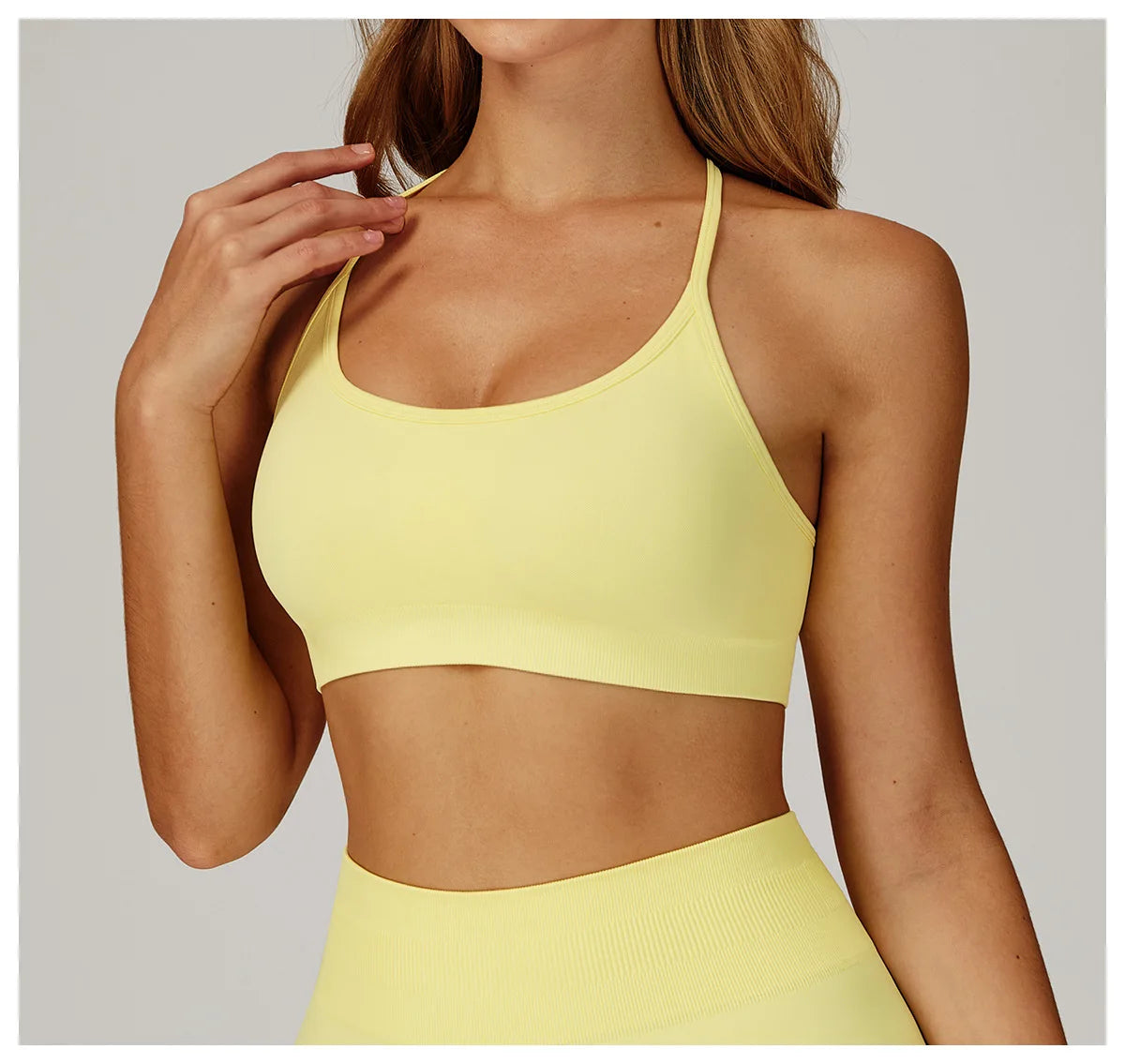 Breathable Sports Bra Anti-Sweat Fitness Top Women Yoga Bra Crop Top Push Up High Strength Sport Bra Seamless Gym Workout Top