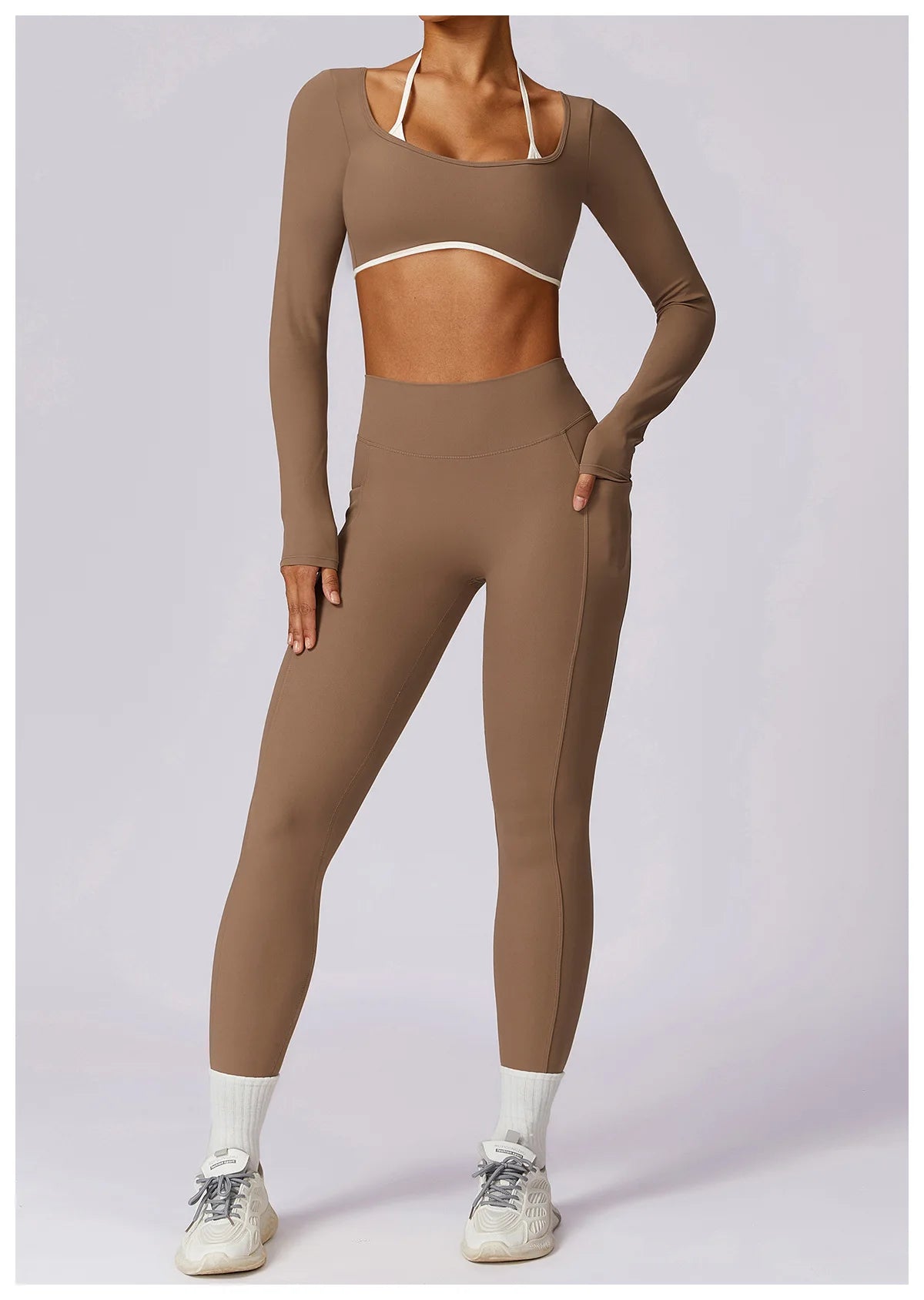 Hollowing Out Yoga Shirts For Women Long Sleeve Fitness Running Gym Clothes Workout Dry Fit Breathable High Elastic Sports Top